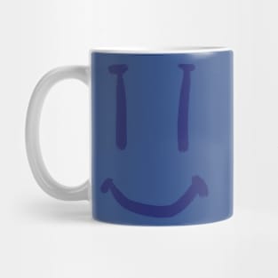 Blue Smug Smiling Face Mug